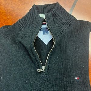Mens shawl neck half zip pullover sweater